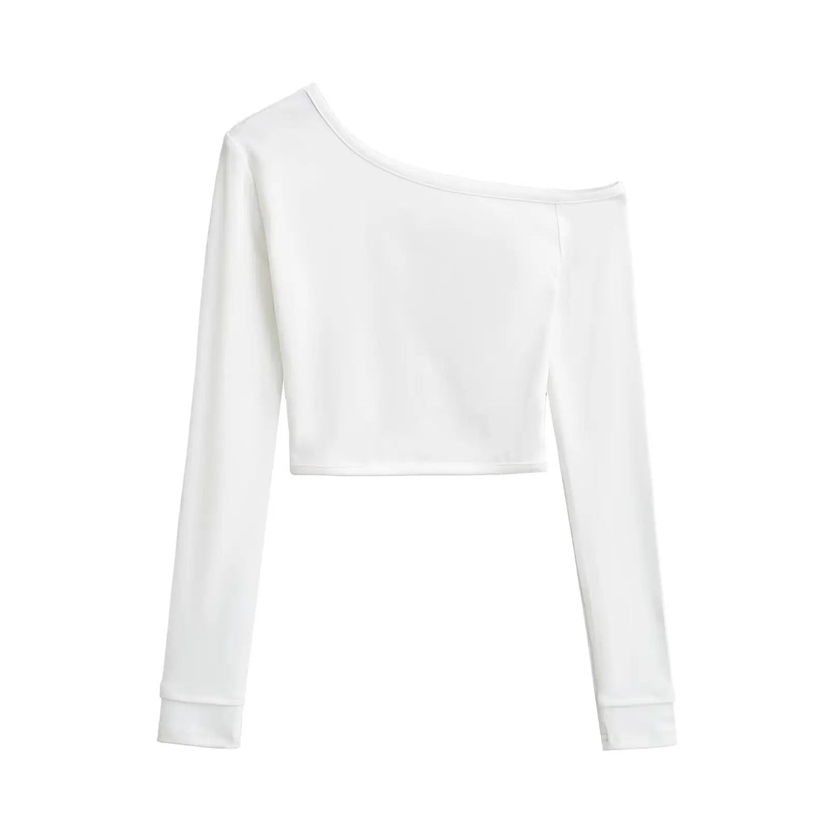 Bodycon Off Shoulder Long Sleeve Crop Top — vista posteriore