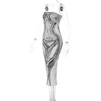Bodycon Painted Midi Dress — dettaglio del tessuto