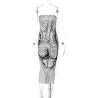Bodycon Painted Midi Dress — vista completa