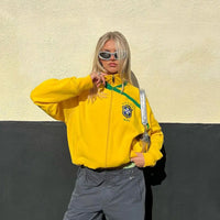 Brazil Zip Up Jacket Yellow — vista posteriore