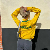 Brazil Zip Up Jacket Yellow — vista frontale