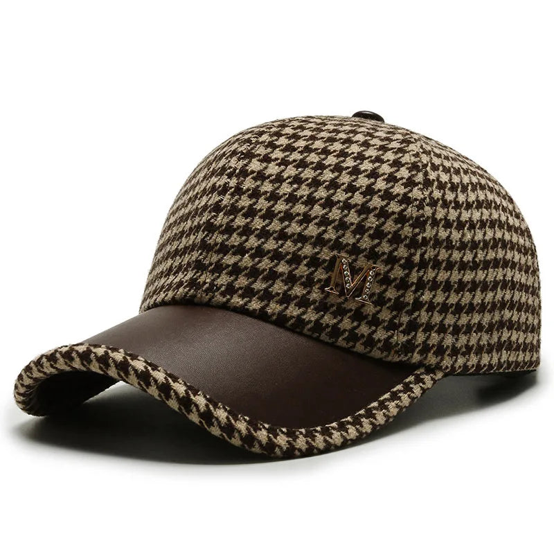 British Plaid Baseball Cap — vista frontale