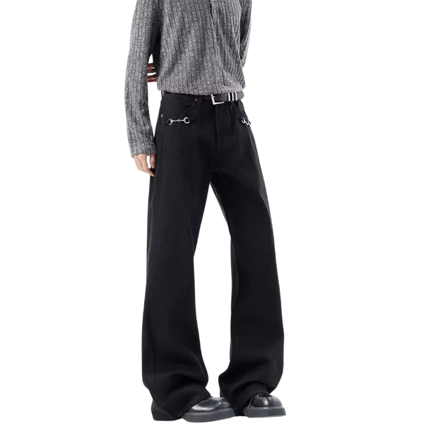 Y2K Buckle Decoration Micro Flared Jeans