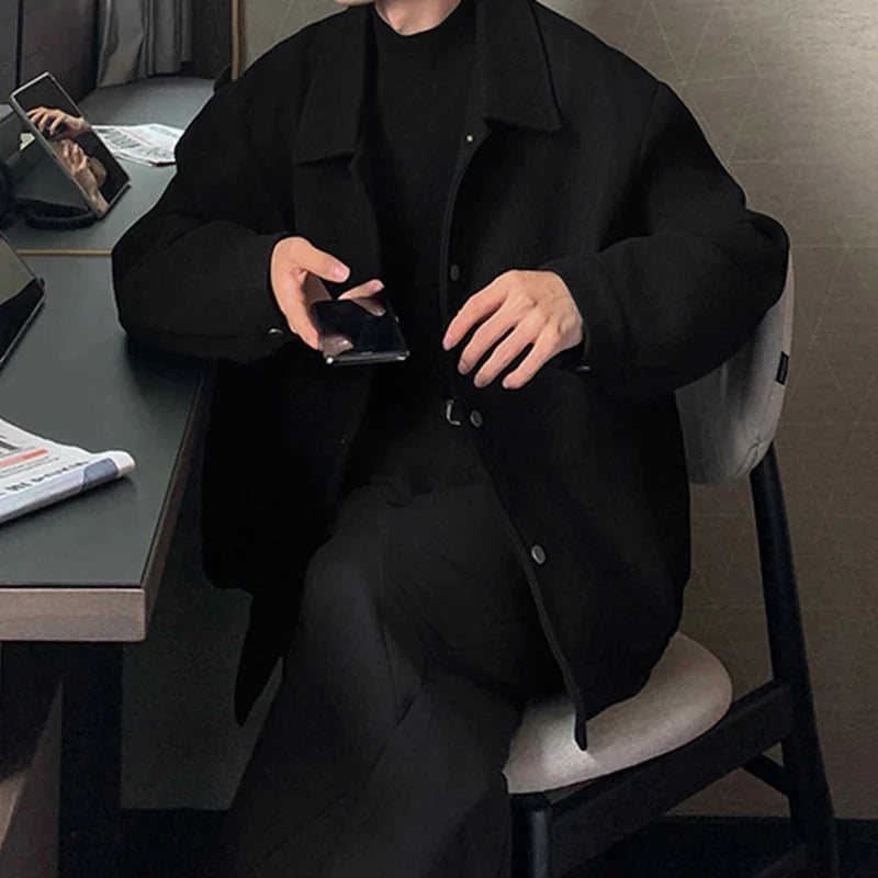 Buttoned Lapel Outerwear Coat Jacket — in alternativa