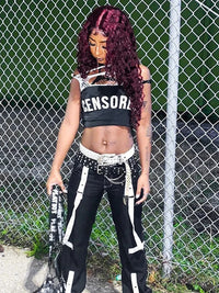 CENSORED Low Waist Mini Skirt — dettaglio della stampa
