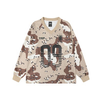 Camo Waffle Texture Long Sleeve Top — vista frontale