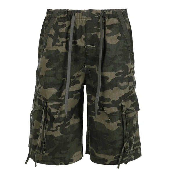 Camouflage Cargo Jorts — vista frontale