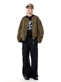 Camouflage Flight Bomber Jacket — dettaglio della stampa