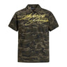 Y2K Camouflage Letter Graphic Polo Shirt