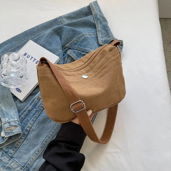 Canvas Messenger Bag Handbag — vista frontale