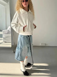 Cargo Denim Jean Shorts Jorts — dettaglio