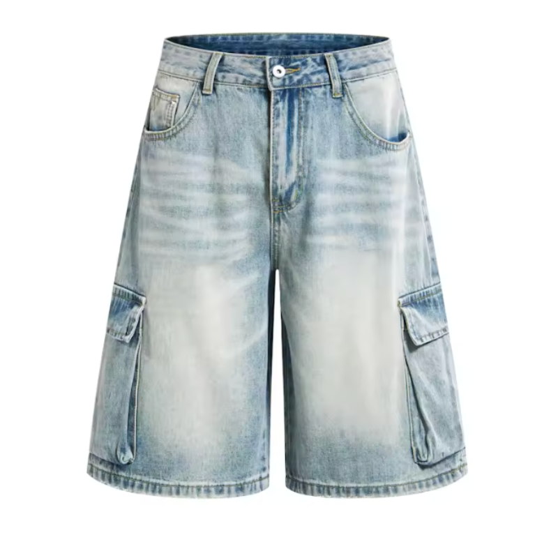 Cargo Denim Jean Shorts Jorts — vista frontale