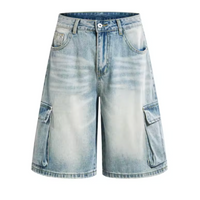 Cargo Denim Jean Shorts Jorts — vista frontale