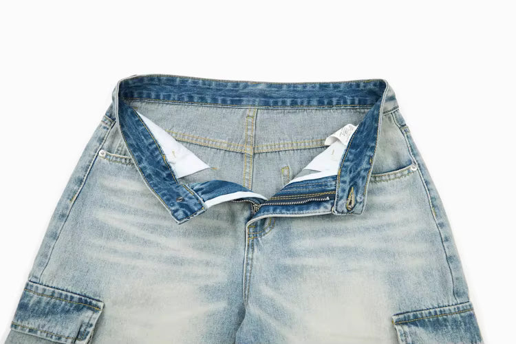 Cargo Denim Jean Shorts Jorts — vista completa
