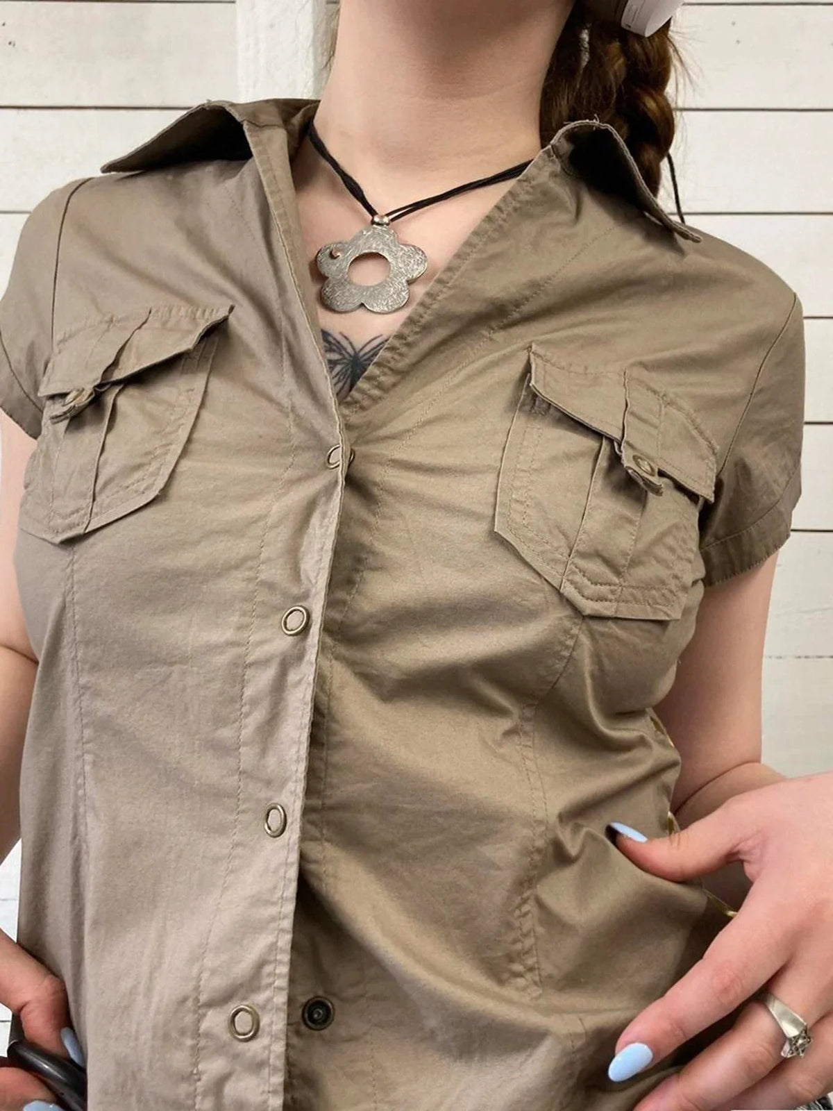 Cargo Short Sleeve Button Up shirt — dettaglio