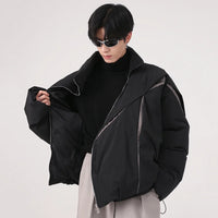 "Carved Apart" Padded Coat — dettaglio della stampa