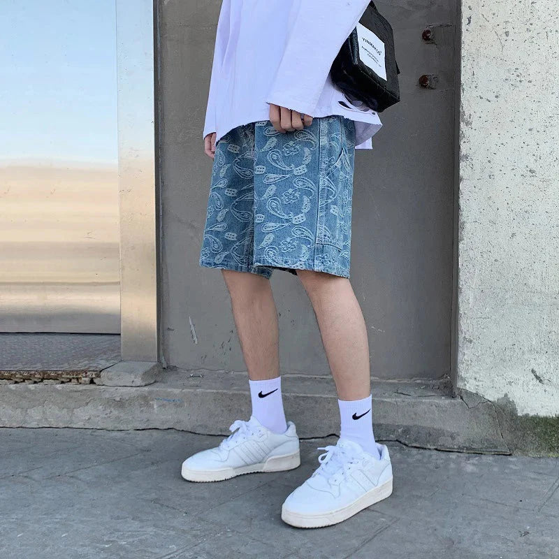 Light Washed faded Denim Shorts Jorts — dettaglio