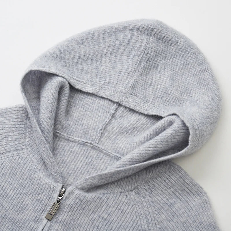 Casual Long Sleeve Hooded Cardigan — vista completa