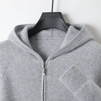 Casual Long Sleeve Hooded Cardigan — vista frontale