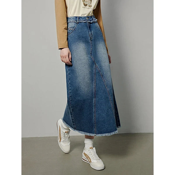 Casual Maxi Denim Skirt — vista frontale