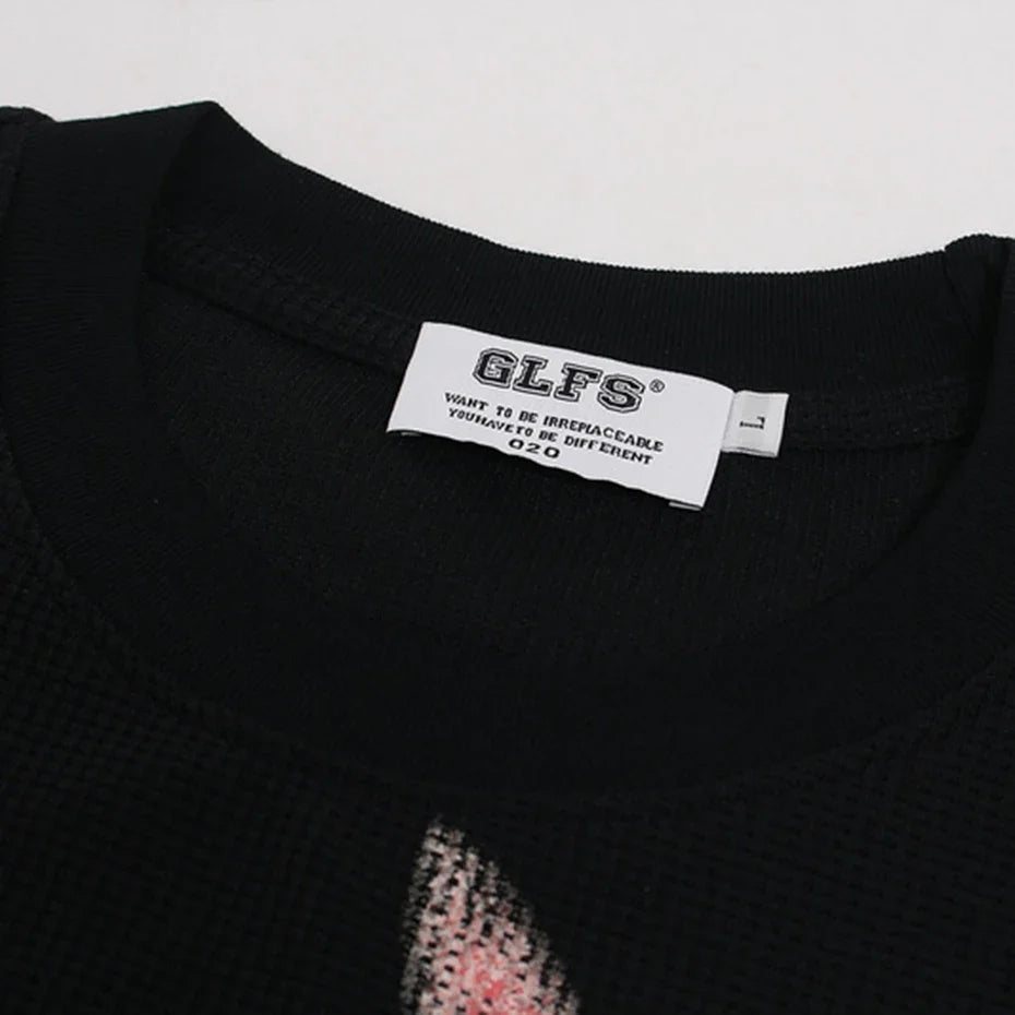 Cat Eyes Graphic Long Sleeve Top — dettaglio