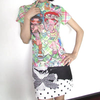 Cat Print Slim Fit Mini Skirt — vista posteriore