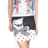 Cat Print Slim Fit Mini Skirt — vista frontale