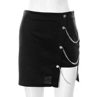 Chain High Waist Mini Skirt — vista laterale