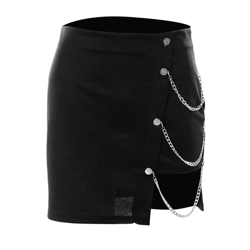 Chain High Waist Mini Skirt — vista frontale