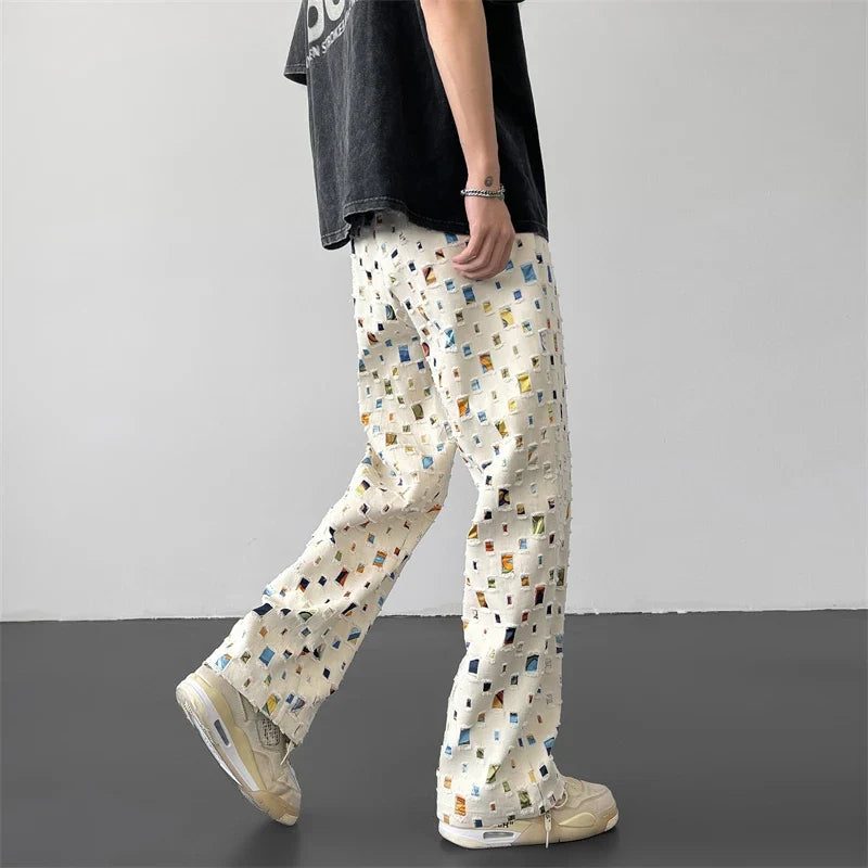 Checker Plaid Sweatpants Jogger Trousers — dettaglio della stampa