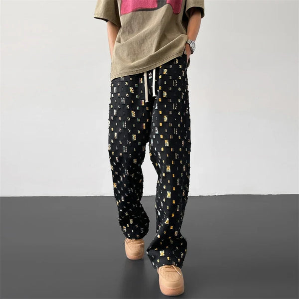 Checker Plaid Sweatpants Jogger Trousers — vista frontale