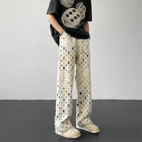 Checker Plaid Sweatpants Jogger Trousers — vista posteriore