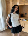Y2K Chic Polka Dot Design Baby Tee Crop Top