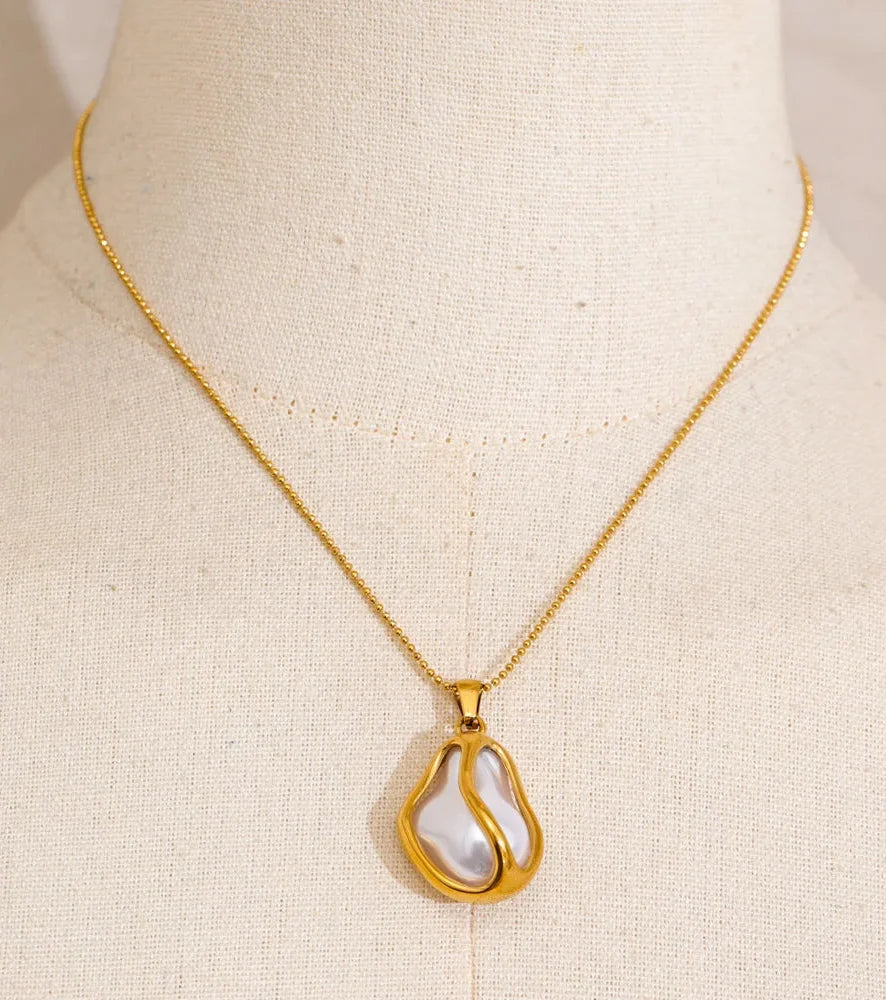 Chic Simulated Pearl Pendant Necklace — dettaglio della stampa
