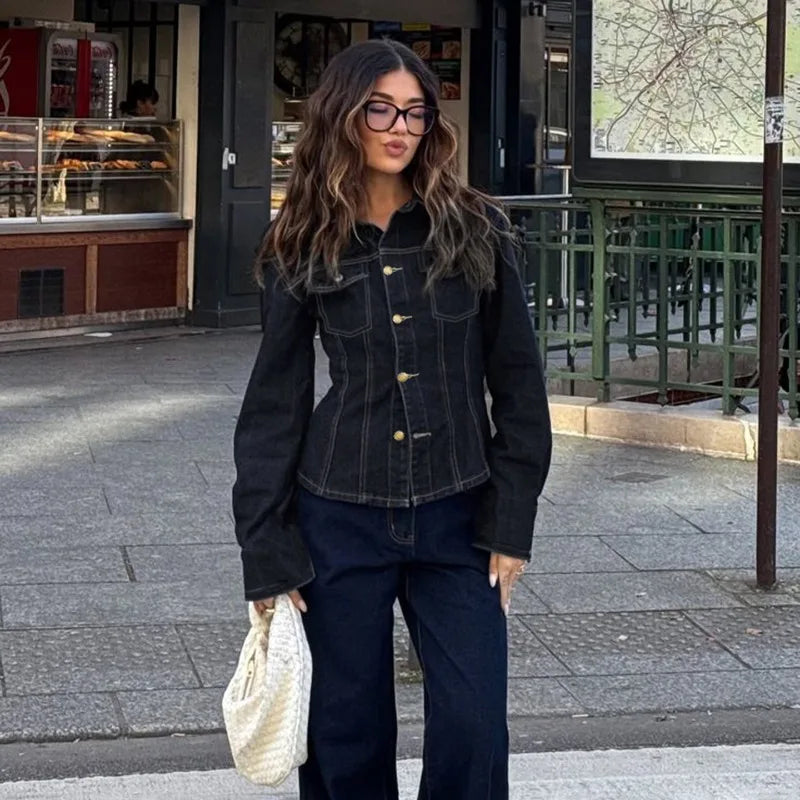 Cinch Bell Vintage Denim Jacket — dettaglio della stampa