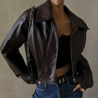 Collar Brown Leather Jacket — dettaglio della stampa