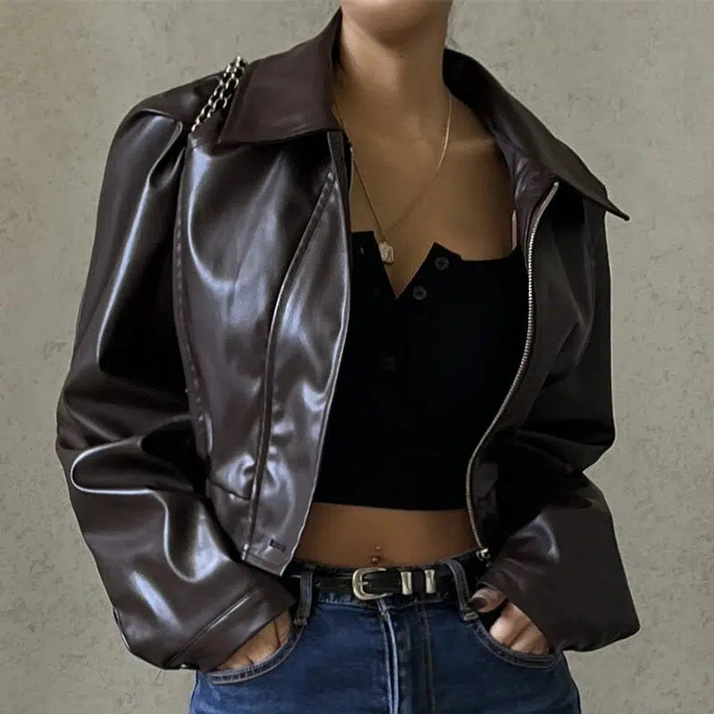 Collar Brown Leather Jacket — in alternativa