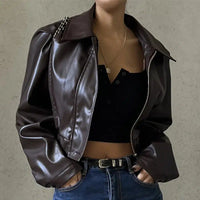 Collar Brown Leather Jacket — in alternativa