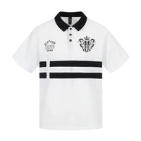 Contrast Panelled Embroidered Polo Shirt — vista posteriore