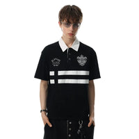 Contrast Panelled Embroidered Polo Shirt — dettaglio
