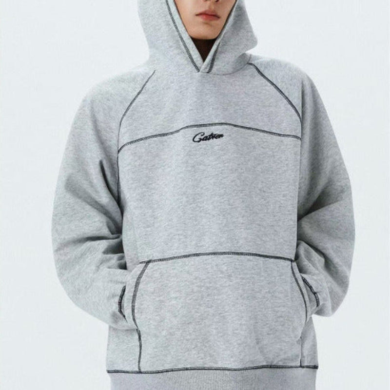 Contrast Stitch Embroidered Hoodie — dettaglio