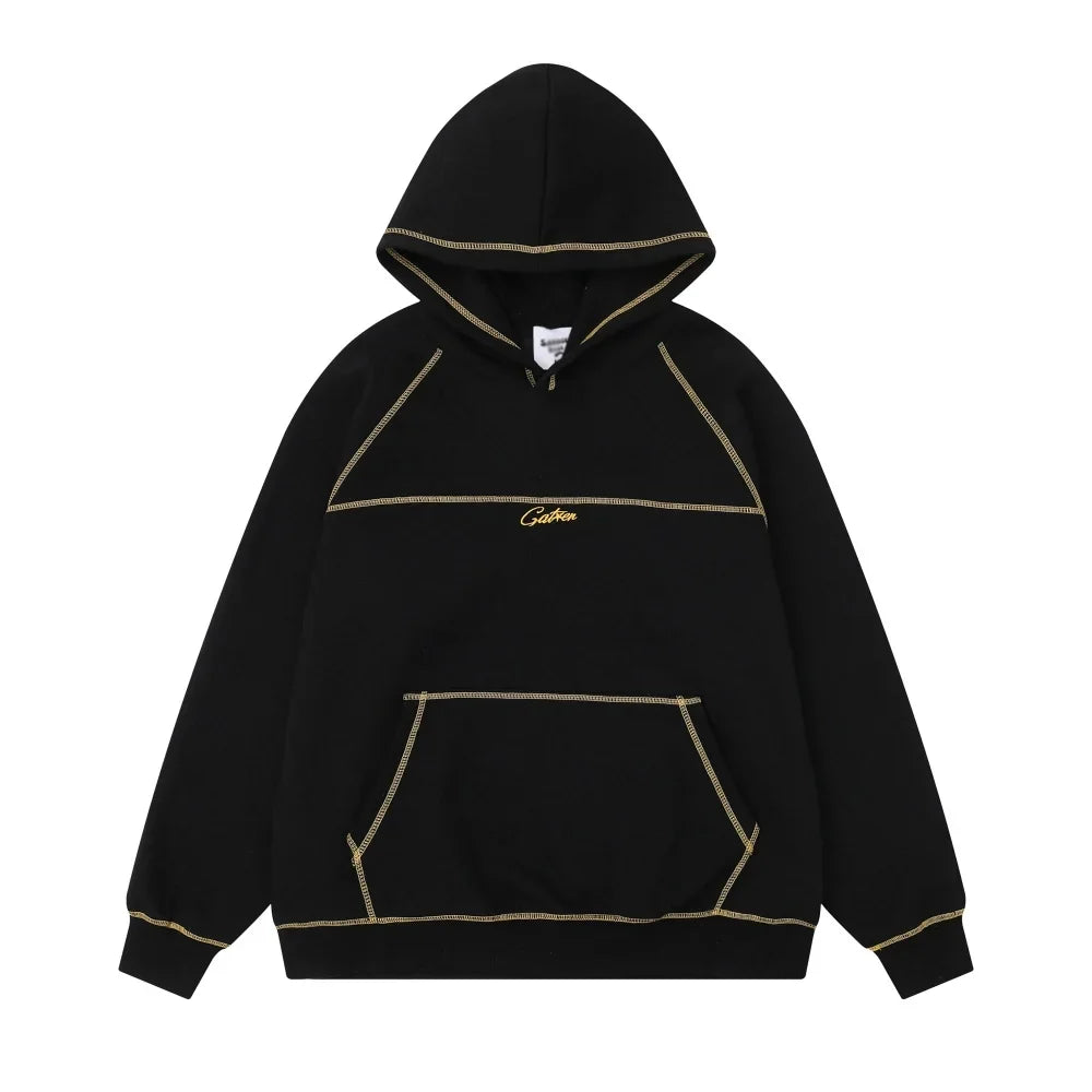 Contrast Stitch Embroidered Hoodie — vista posteriore