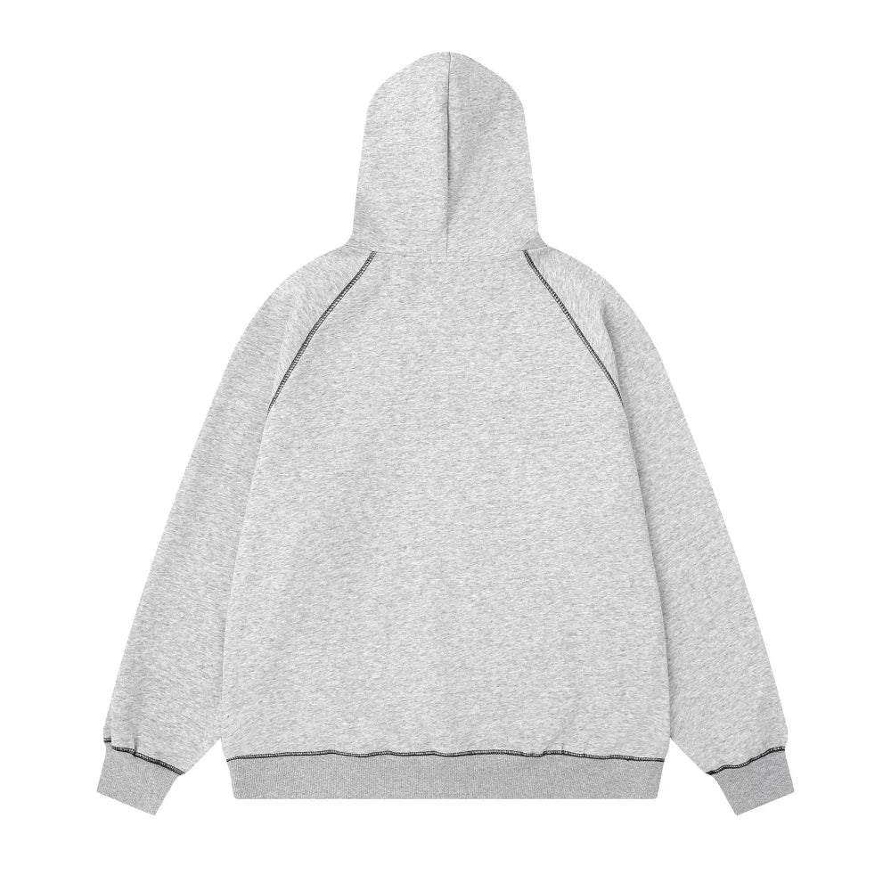 Contrast Stitch Embroidered Hoodie — vista laterale