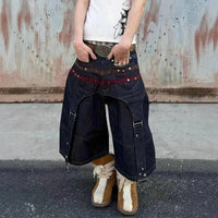 Cowboy Denim Shorts Jorts — vista frontale