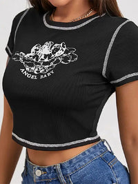 Cream Angel Baby Crop Top — dettaglio del tessuto