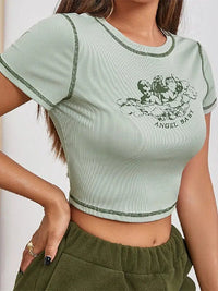 Cream Angel Baby Crop Top — vista completa