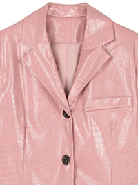 Crocodile Print Faux Leather Blazer Jacket — in alternativa