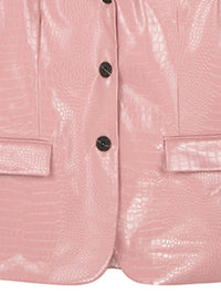 Crocodile Print Faux Leather Blazer Jacket — vista laterale