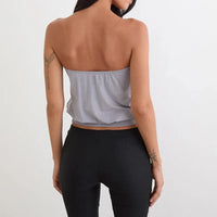 Crop Button Decor Bandeau Tube Top — dettaglio della stampa