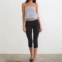 Crop Button Decor Bandeau Tube Top — in alternativa